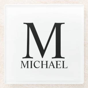 Personalized Monogram and Name Glass Coaster