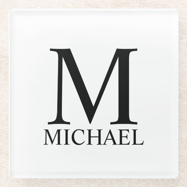 Personalized Monogram and Name Glass Coaster (Front)