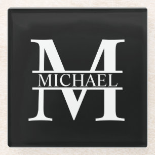Personalized Monogram and Name Glass Coaster