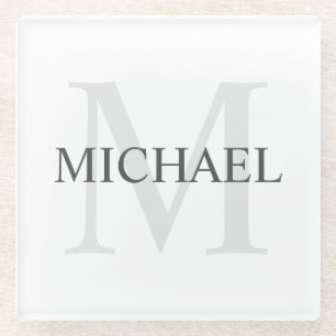 Personalized Monogram and Name Glass Coaster