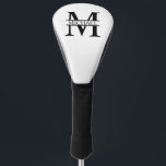 Personalized Monogram and Name Golf Head Cover<br><div class="desc">Personalized Monogram and Name Gifts
featuring personalized monogram in classic serif font style with box of name in the middle of monogram.

Perfect as father's day gifts for dad,  gifts for grandfather,  husband and more.</div>