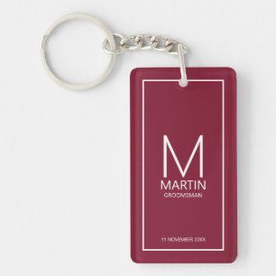 Personalized Monogram and Name Groomsmen Keychain