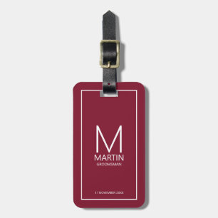 Personalized Monogram and Name Groomsmen Luggage Tag