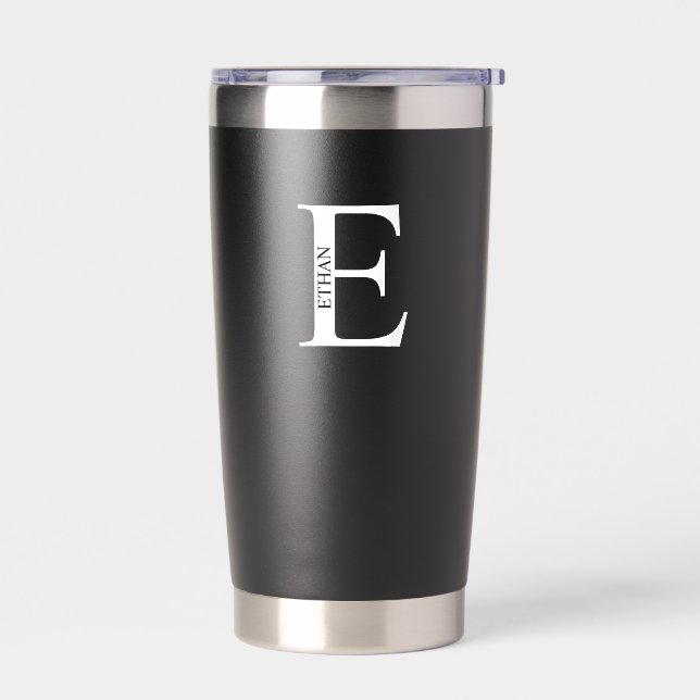 Personalized Monogram and Name Insulated Tumbler (Left)