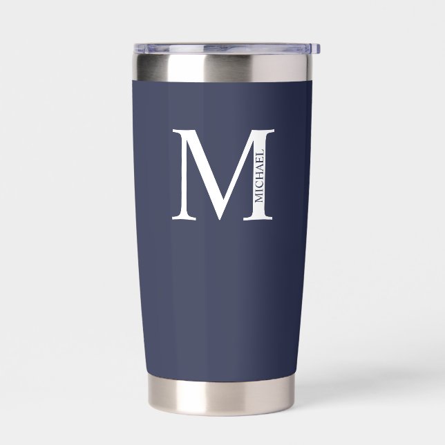 Personalized Monogram and Name Insulated Tumbler (Left)