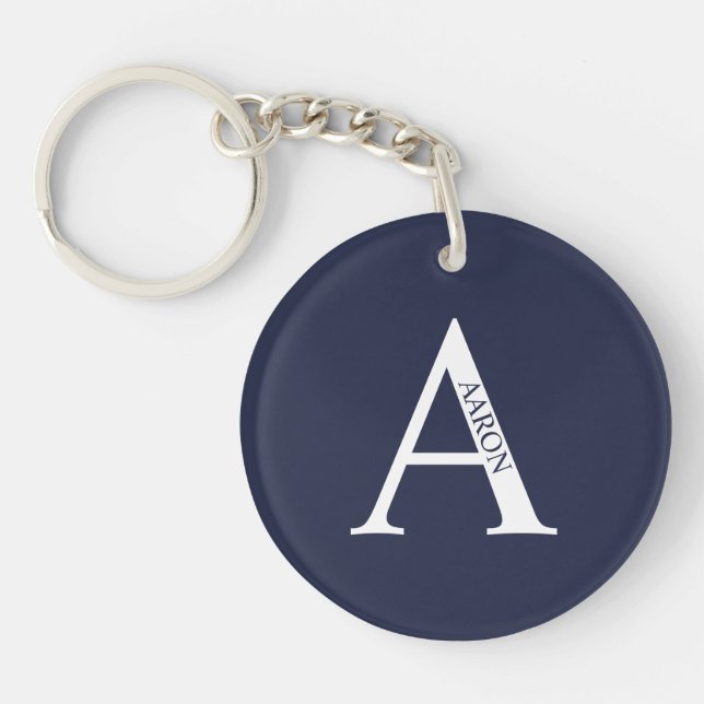 Personalized Monogram and Name Keychain (Front)