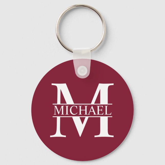 Personalized Monogram and Name Keychain (Front)