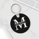 Personalized Monogram and Name Keychain<br><div class="desc">Personalized Monogram and Name Gifts
featuring personalized monogram and name in classic serif font style.

Perfect as father's day gifts for dad,  gifts for grandfather,  husband,  groom,  best man,  groomsmen and more.</div>