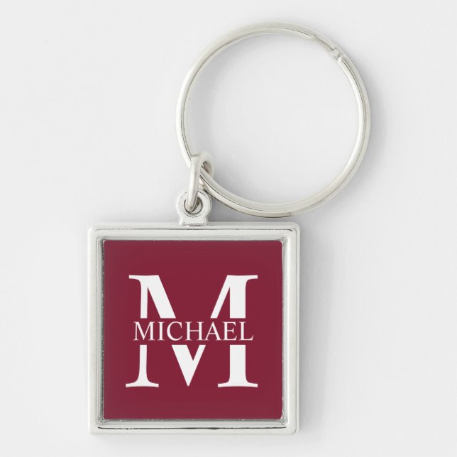 Personalized Monogram and Name Keychain (Front)