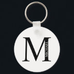 Personalized Monogram and Name Keychain<br><div class="desc">Personalized Monogram and Name Gift
features personalized monogram and name in classic serif font style.

Perfect as father's day gifts for dad,  gifts for groomsmen and for any special occasions.</div>