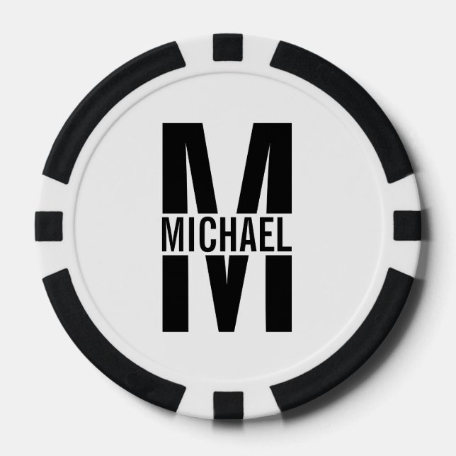 Personalized Monogram and Name Keychain Poker Chips (Front)