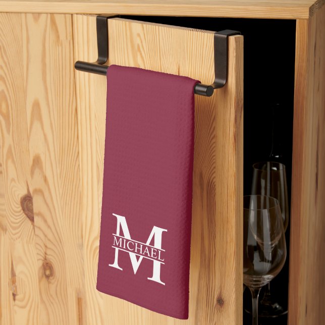 Personalized Monogram and Name Kitchen Towel (Thirds Fold)