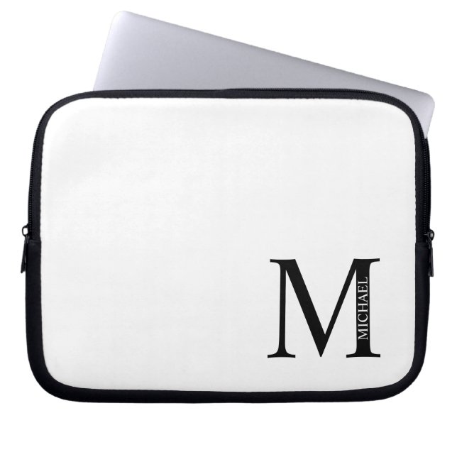Personalized Monogram and Name Laptop Sleeve (Front)