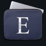 Personalized Monogram and Name Laptop Sleeve<br><div class="desc">Personalized Monogram and Name Gifts
featuring personalized monogram and name in classic serif font style.</div>
