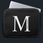 Personalized Monogram and Name Laptop Sleeve<br><div class="desc">Personalized Monogram and Name Gifts
featuring personalized monogram and name in classic serif font style.</div>