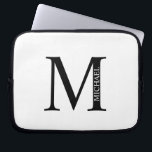 Personalized Monogram and Name Laptop Sleeve<br><div class="desc">Personalized Monogram and Name Gifts
featuring personalized monogram and name in classic serif font style.</div>
