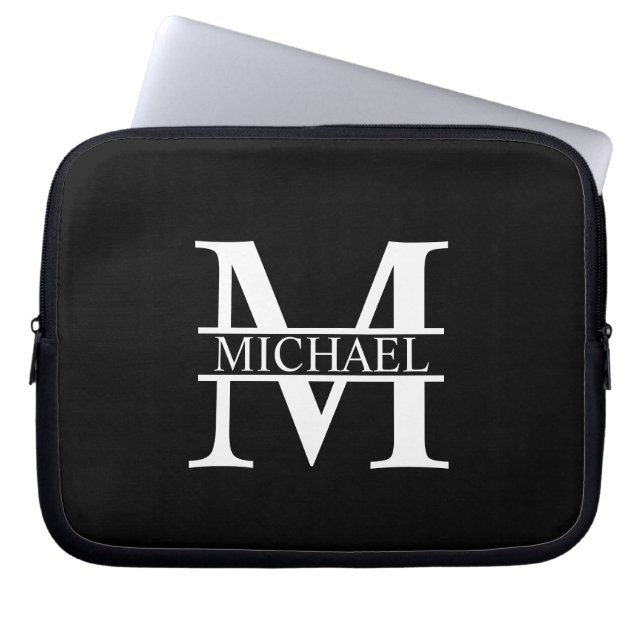 Personalized Monogram and Name Laptop Sleeve (Front)