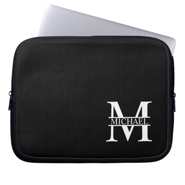 Personalized Monogram and Name Laptop Sleeve (Front)