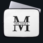 Personalized Monogram and Name Laptop Sleeve<br><div class="desc">Personalized Monogram and Name Gifts
featuring personalized monogram and name in classic serif font style.

Perfect as father's day gifts for dad,  gifts for grandfather,  husband,  graduate and more.</div>