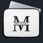 Personalized Monogram and Name Laptop Sleeve<br><div class="desc">Personalized Monogram and Name Gifts
featuring personalized monogram and name in classic serif font style.

Perfect as father's day gifts for dad,  gifts for grandfather,  husband,  graduate and more.</div>