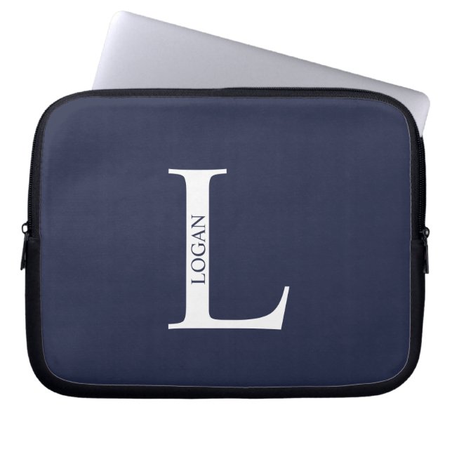 Personalized Monogram and Name Laptop Sleeve (Front)
