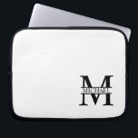 Personalized Monogram and Name Laptop Sleeve<br><div class="desc">Personalized Monogram and Name Gifts
featuring personalized monogram and name in classic serif font style.

Perfect as father's day gifts for dad,  gifts for grandfather,  husband,  graduate and more.</div>