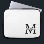 Personalized Monogram and Name Laptop Sleeve<br><div class="desc">Personalized Monogram and Name Gifts
featuring personalized monogram and name in classic serif font style.

Perfect as father's day gifts for dad,  gifts for grandfather,  husband,  graduate and more.</div>