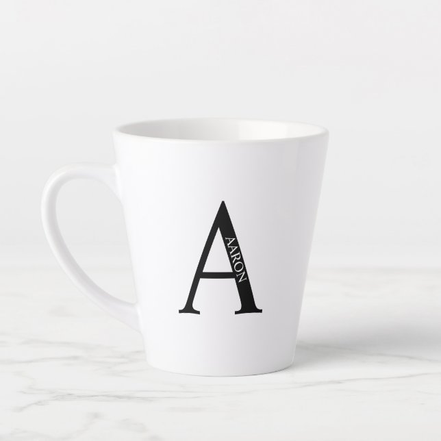 Personalized Monogram and Name Latte Mug (Left)