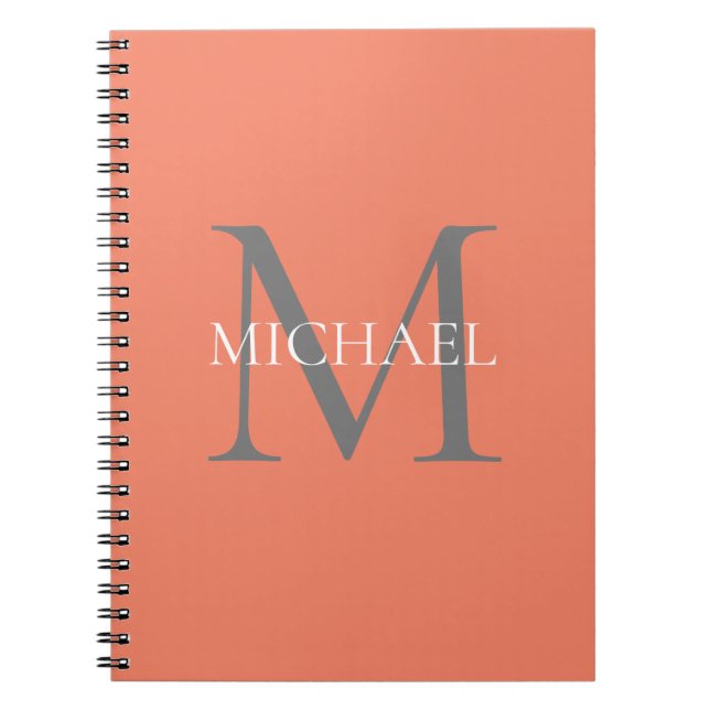 Personalized Monogram and Name Light Pink Notebook (Front)