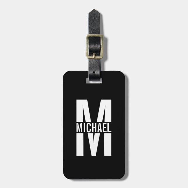 Personalized Monogram and Name Luggage Tag (Front Vertical)