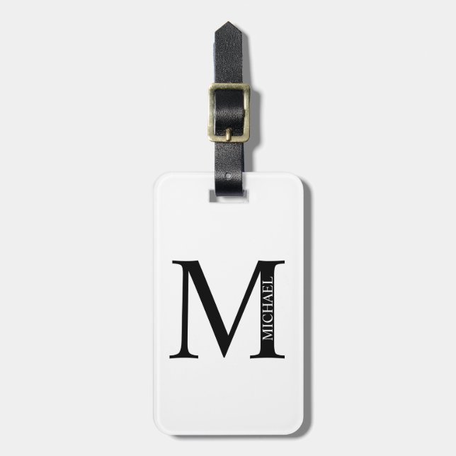 Personalized Monogram and Name Luggage Tag (Front Vertical)