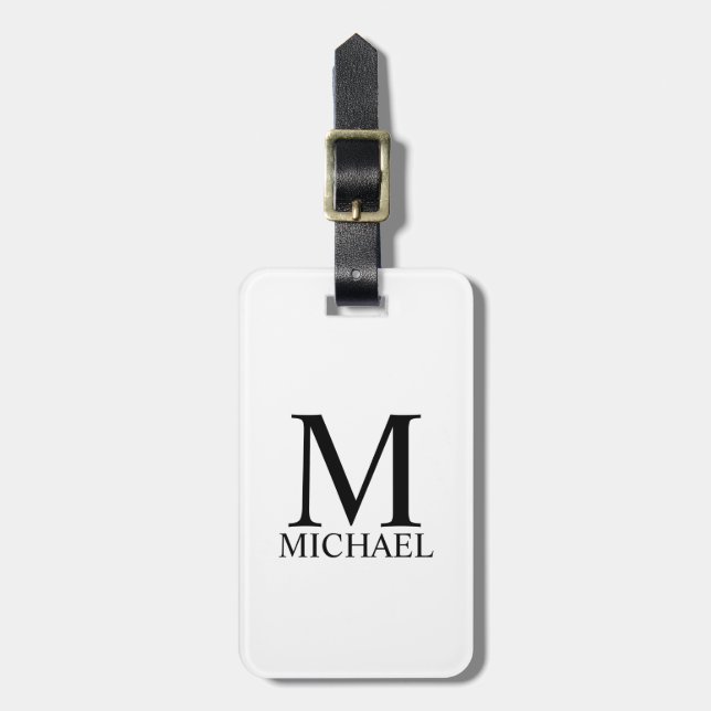 Personalized Monogram and Name Luggage Tag (Front Vertical)
