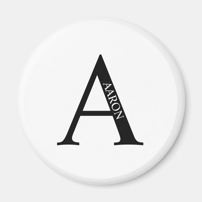 Personalized Monogram and Name Magnet (Front)