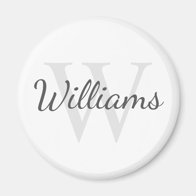 Personalized Monogram and Name Magnet (Front)