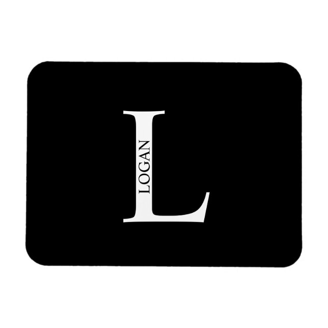 Personalized Monogram and Name Magnet (Horizontal)