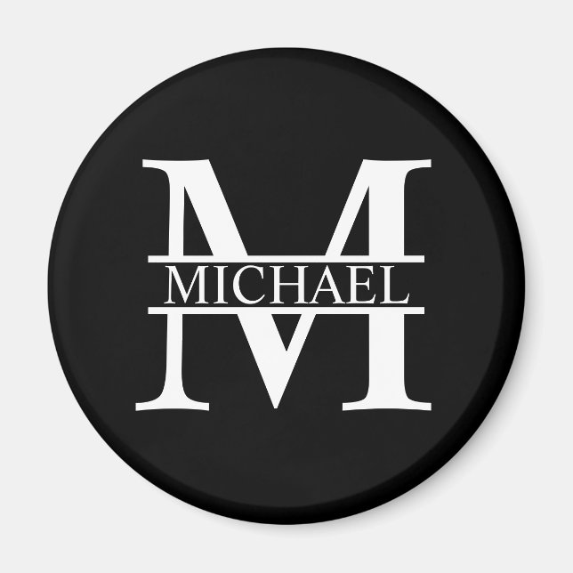 Personalized Monogram and Name Magnet (Front)
