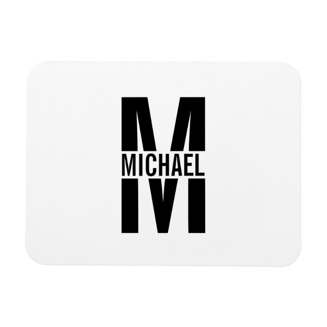 Personalized Monogram and Name Magnet (Horizontal)