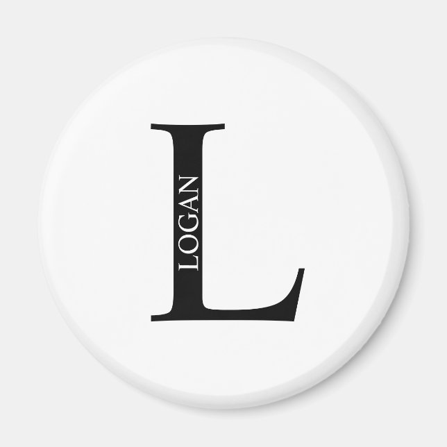 Personalized Monogram and Name Magnet (Front)