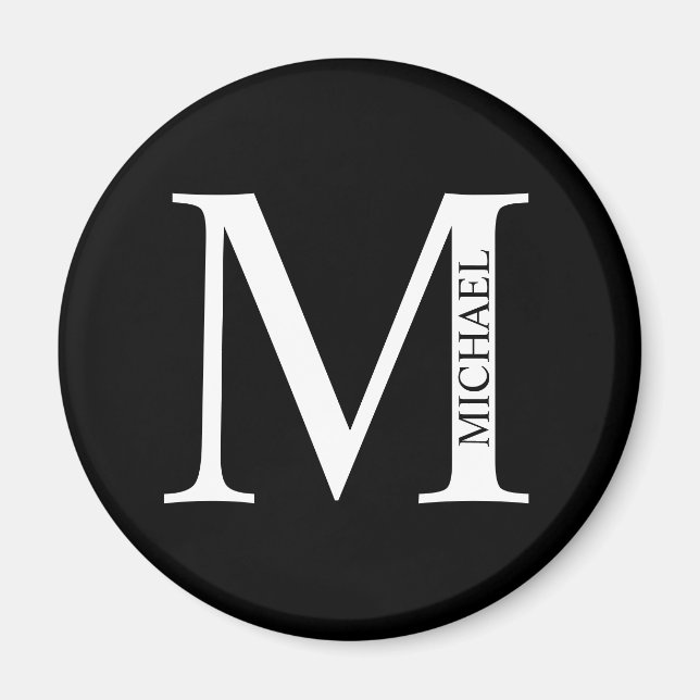Personalized Monogram and Name Magnet (Front)