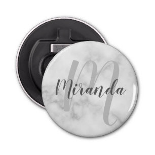 Personalized Monogram and Name Marble Bottle Opener