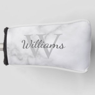 Personalized Monogram and Name Marble Look Golf Head Cover