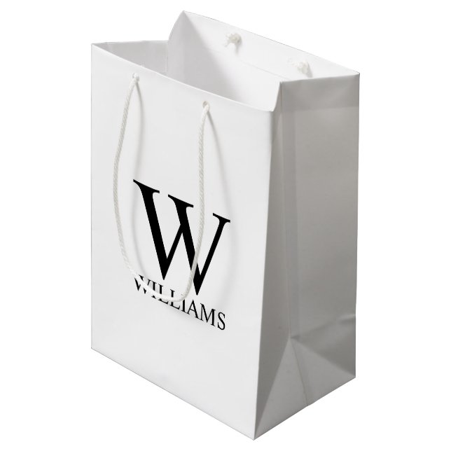 Personalized Monogram and Name Medium Gift Bag (Front Angled)