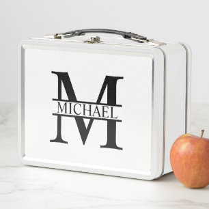 Personalized Monogram and Name Metal Lunch Box