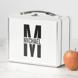 Personalized Monogram and Name Metal Lunch Box