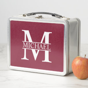 Personalized Monogram and Name Metal Lunch Box