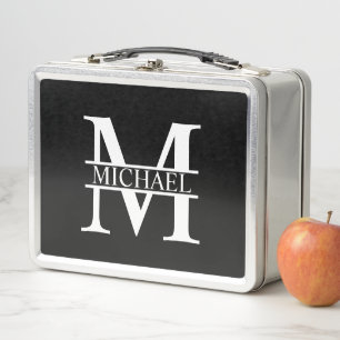 Personalized Monogram and Name Metal Lunch Box