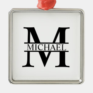Personalized Monogram and Name Metal Ornament