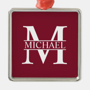 Personalized Monogram and Name Metal Ornament