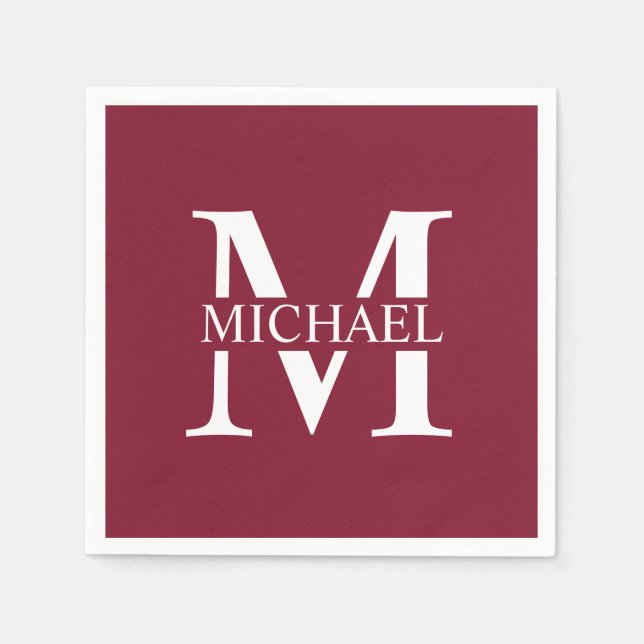 Personalized Monogram and Name Napkin (Front)