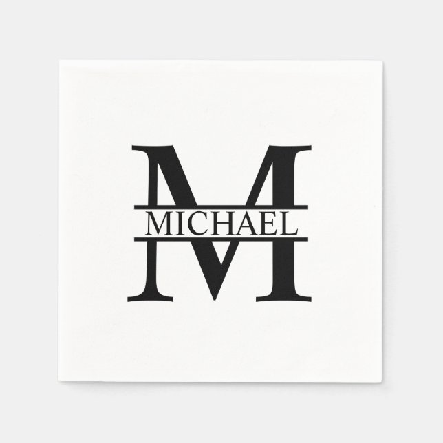 Personalized Monogram and Name Napkin (Front)